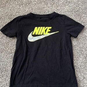 Nike Kids Black and Yellow Logo Tee